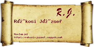Rákosi József névjegykártya